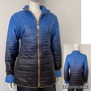 SALE 💥NWT WOMEN JACKET‎ OMBRE LIGHTWEIGHT PUFFER ZIP BLAZER LINED STAND COLLAR